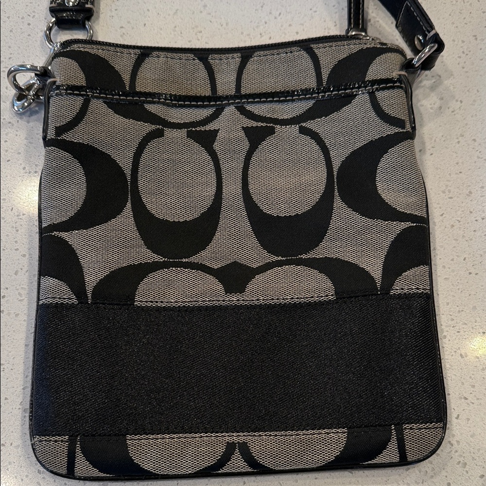 Coach Black and Gray Patterned Crossbody Bag